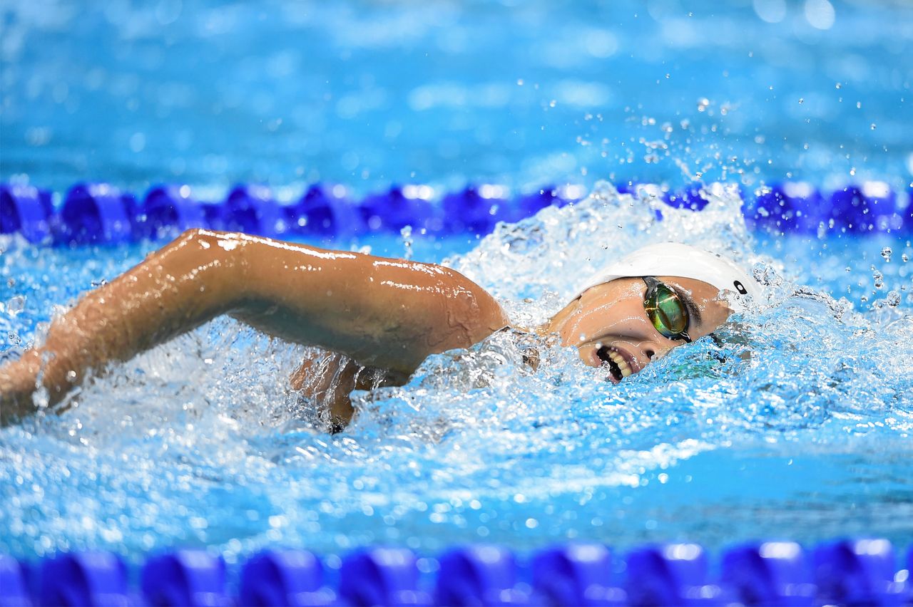 Yusra Mardini, then 18, competing at the 2016 Olympic Games in Rio de Janeiro