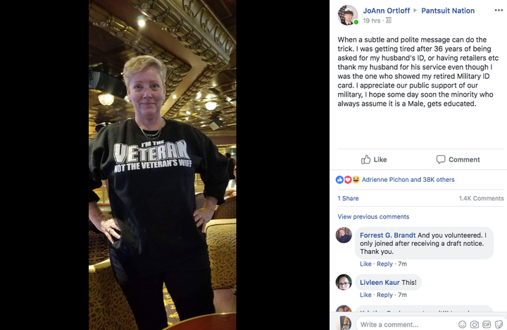 Ortloff’s post published in the closed Facebook group Pantsuit Nation.