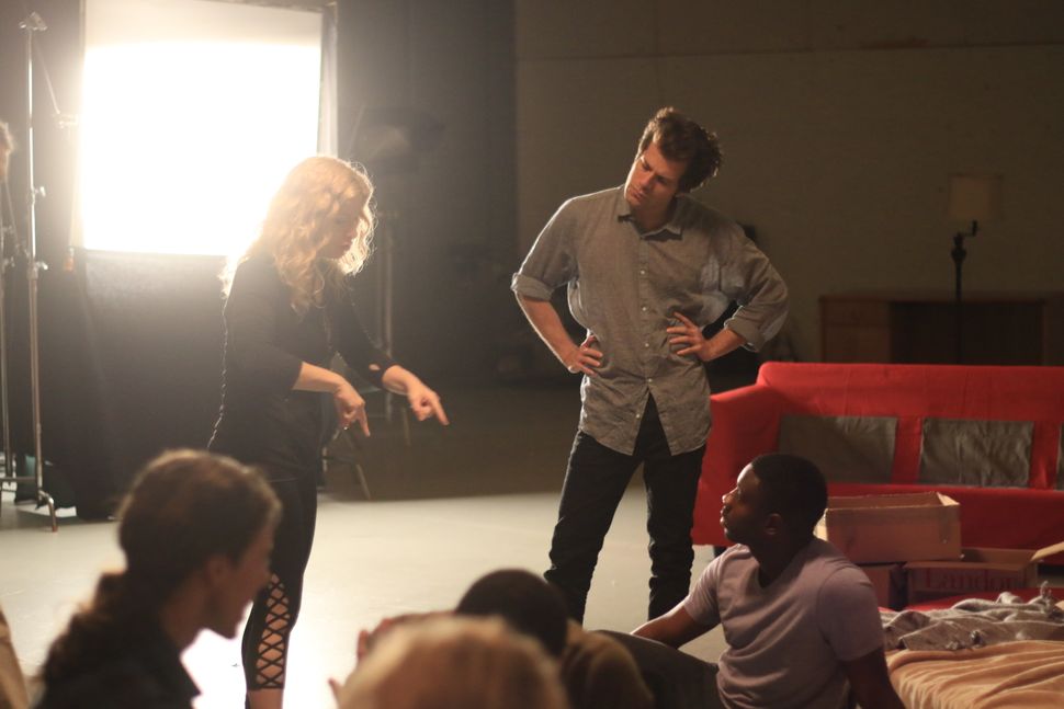 Alicia Rodis directs an intimacy scene for a production of