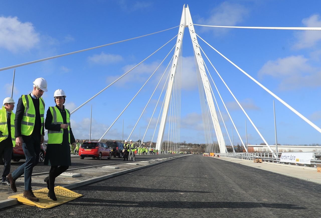 <strong>The Northern Spire, a new bridge over the River Wear in Sunderland, is part of a transport plan to help attract new jobs and investment.</strong>