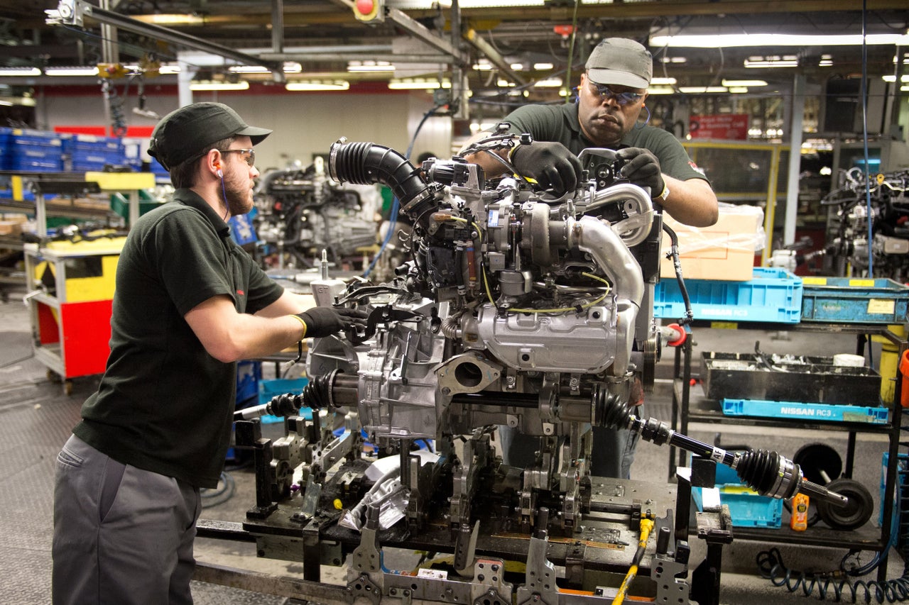 Workers at the Sunderland Nissan plant.