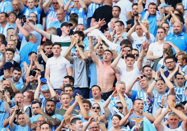 Fans at the Coventry City v Exeter City League Two play-off final at Wembley.