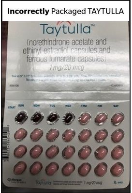 Packs of the Taytulla contraceptive pill have been incorrectly packaged 