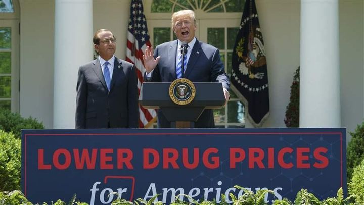 <p>President <a href="https://www.huffpost.com/news/topic/donald-trump">Donald Trump</a> announces his plan to curb prescription drug prices at the White House earlier this month. One of his proposals would transform the way Medicaid pays for drugs.</p>