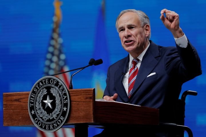Texas Gov. Greg Abbott (R) speaks at the annual National Rifle Association convention in Dallas on May 4.
