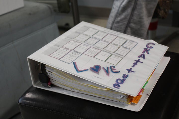 Each mother at Horizons receives a binder that includes their schedule of budgeting, parenting, employment services and group
