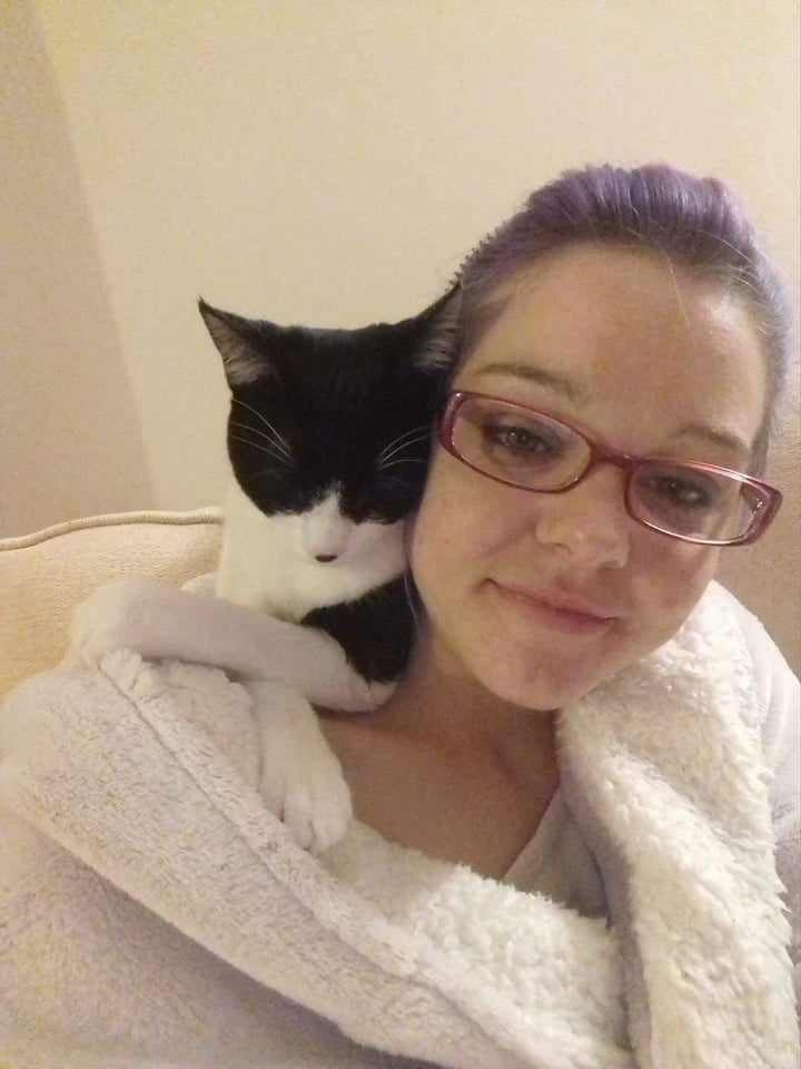 Emily and her cat Arthur.