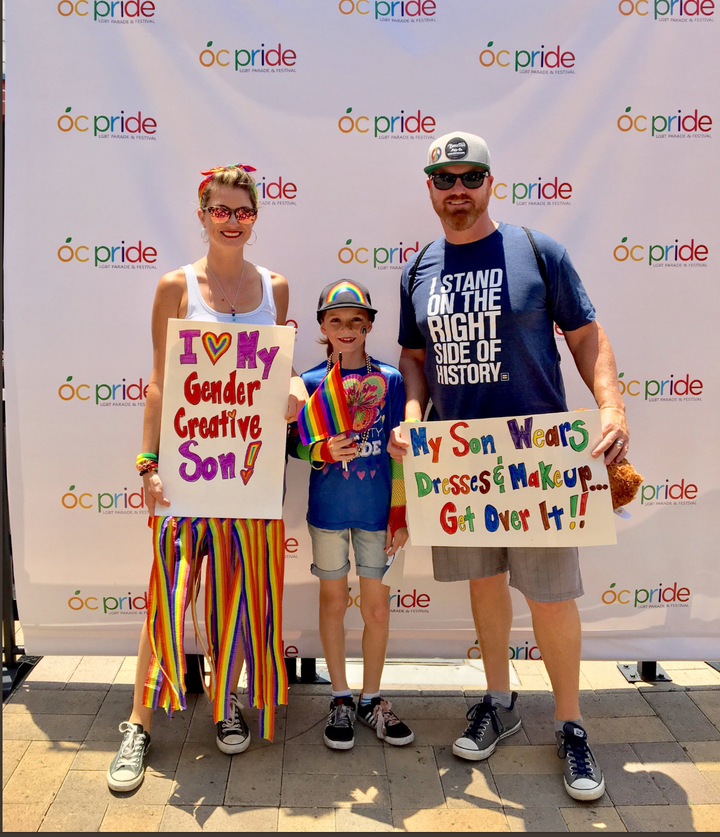 Lori, C.J. and Matthew Duron at the 2017 O.C. Pride parade.