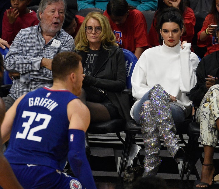 Kendall Jenner looks on as Blake Griffin plays in 2017. 