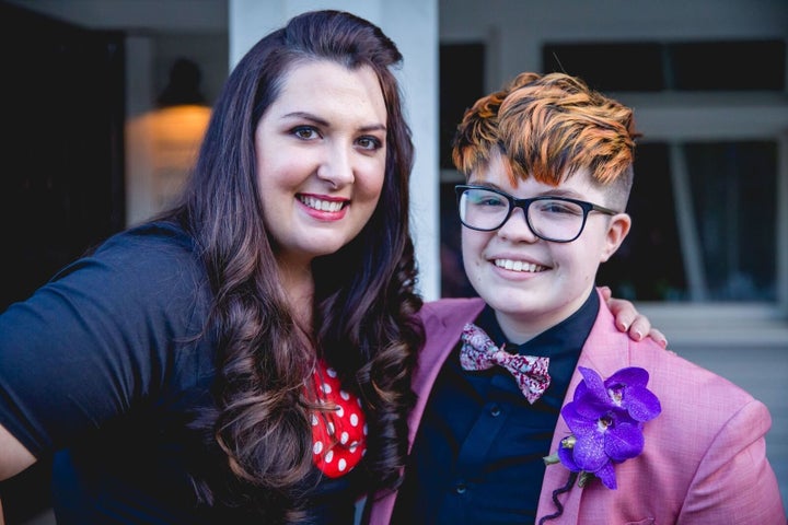 Rowan Berry (right) and date at last year's Queer Prom.