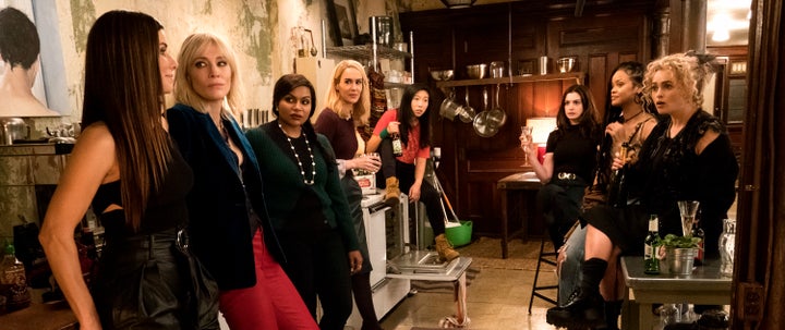 The eight in "Ocean's 8": Sandra Bullock, Cate Blanchett, Mindy Kaling, Sarah Paulson, Awkwafina, Anne Hathaway, Rihanna and Helena Bonham Carter.