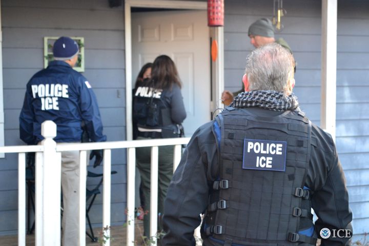 Immigration and Customs Enforcement officers conducting an operation last year. The circumstances surrounding Celestino Hilario Garcia’s deportation on Wednesday in Delano, California, illustrate the effects of President Donald Trump’s stricter immigration policies.