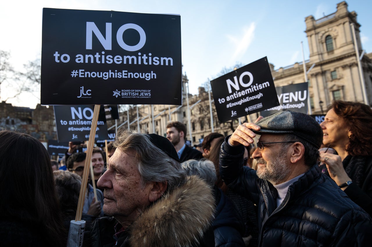 Parliament Square protest against Labour anti-semitism