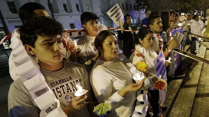 <p>Demonstrators gather outside the Alabama Capitol in protest of a new state immigration law. The U.S. Census Bureau announced this year it plans to ask all households about citizenship for the first time since 1950. </p>