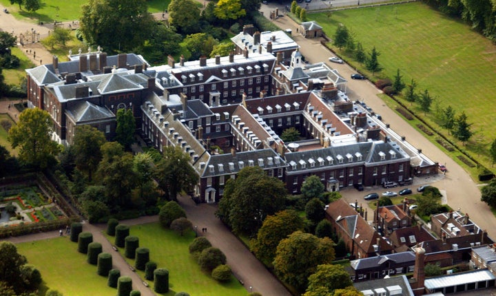 An aerial view of Kensington Palace, taken in 2002. 