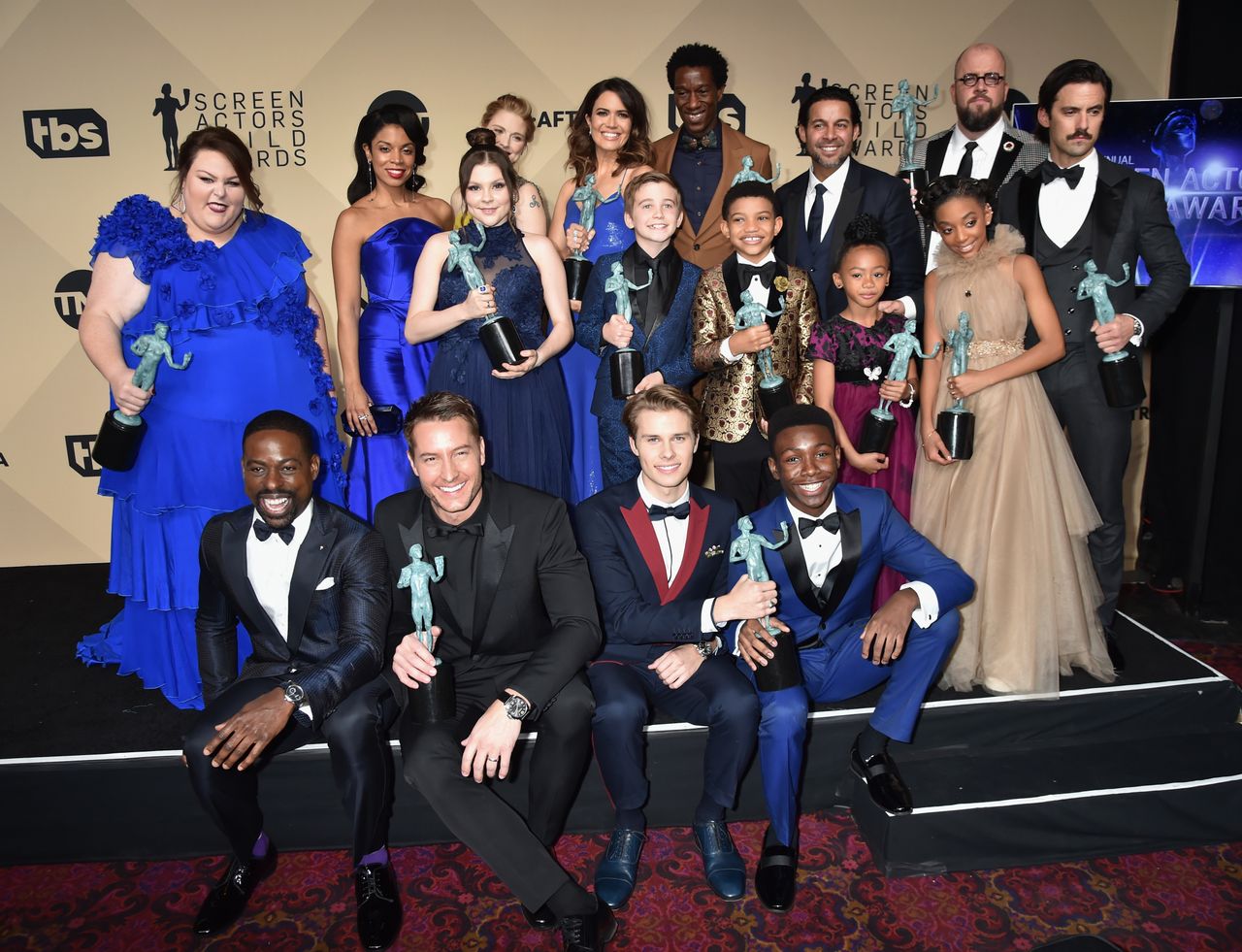 The actors of "This Is Us," winners of Outstanding Performance by an Ensemble in a Drama Series, pose at the Screen Actors Guild Awards in January.
