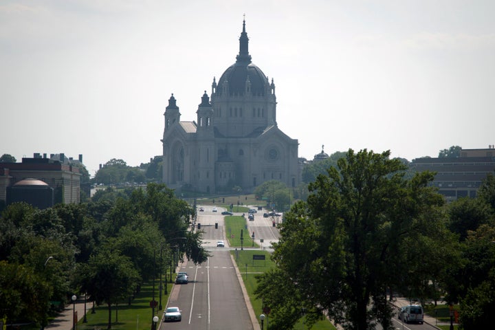 The Cathedral of Saint Paul sits atop Cathedral Hill in St. Paul, Minnesota.