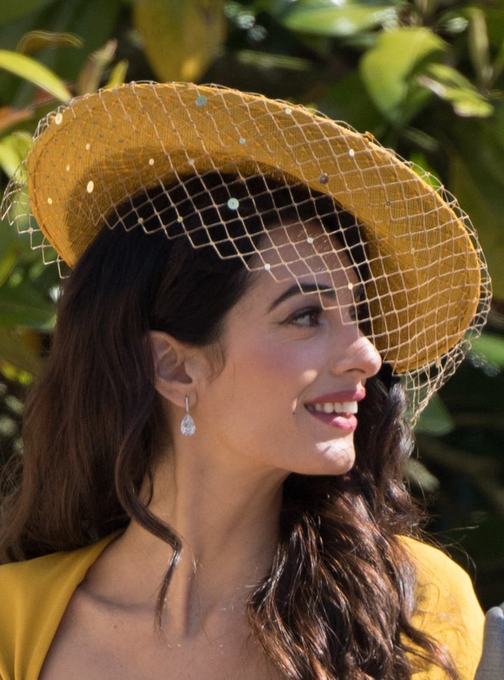 Clooney wore 17-carat teardrop earrings at the royal wedding. 