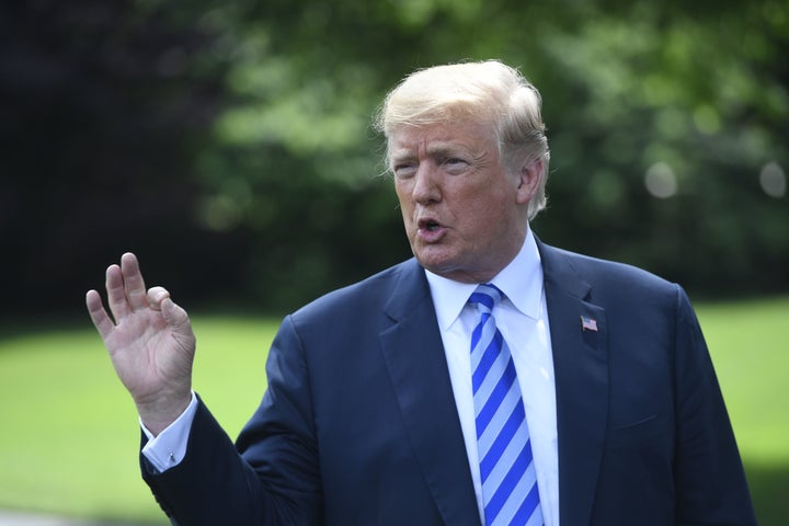 President Donald Trump speaks to the media after meeting with North Korean diplomat Kim Yong Chol on Friday.