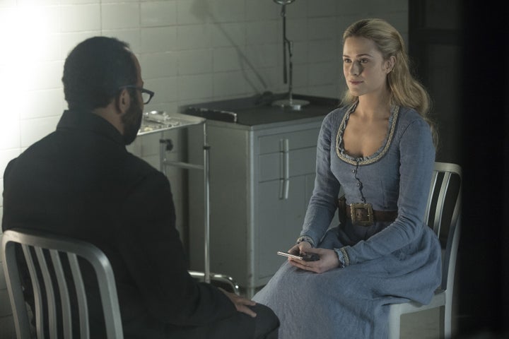 Jeffrey Wright and Evan Rachel Wood in "Westworld."