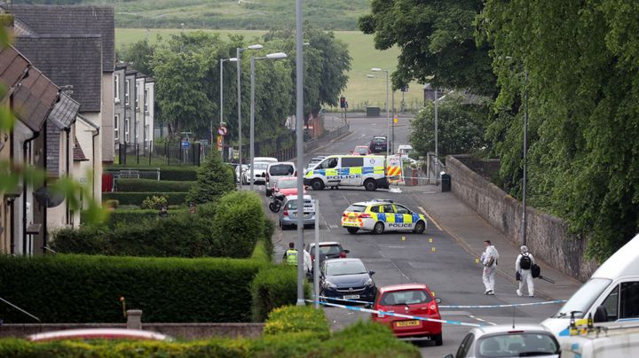 Two police officers were seriously injured at a house in Inverclyde on Friday morning