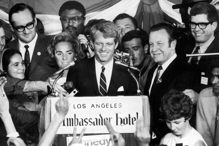 Kennedy celebrated his California primary win in a speech to supporters at the Ambassador Hotel in Los Angeles. Moments later, he was shot.