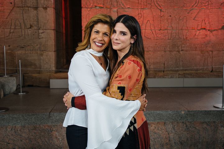 Hoda Kotb (left) interviewed Sandra Bullock about her family and role as a mother.