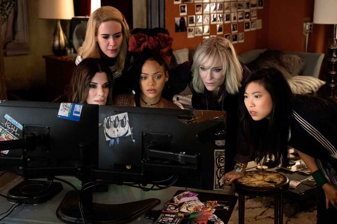 Sandra Bullock, Sarah Paulson, Rihanna, Cate Blanchett and Awkwafina live that sweet hacker life in