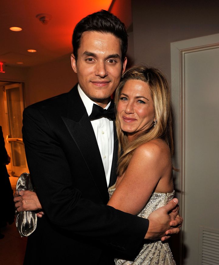 John Mayer and Jennifer Aniston at the 2009 Vanity Fair Oscar party. 