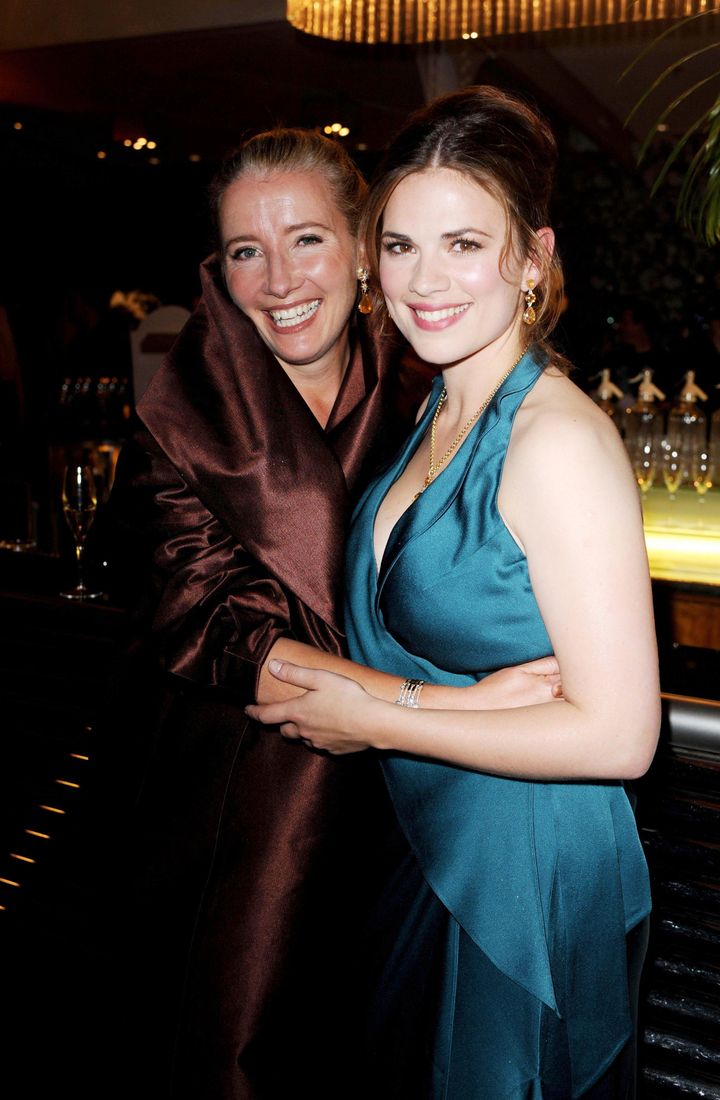 Emma Thompson, left, with Hayley Atwell before the British premiere of "Brideshead Revisited" in London.