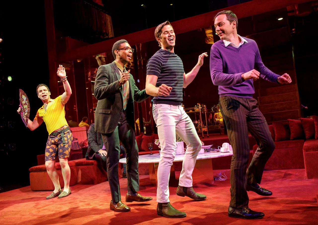 Robin de Jesús, Michael Benjamin Washington, Andrew Rannells and Jim Parsons in "The Boys in the Band."