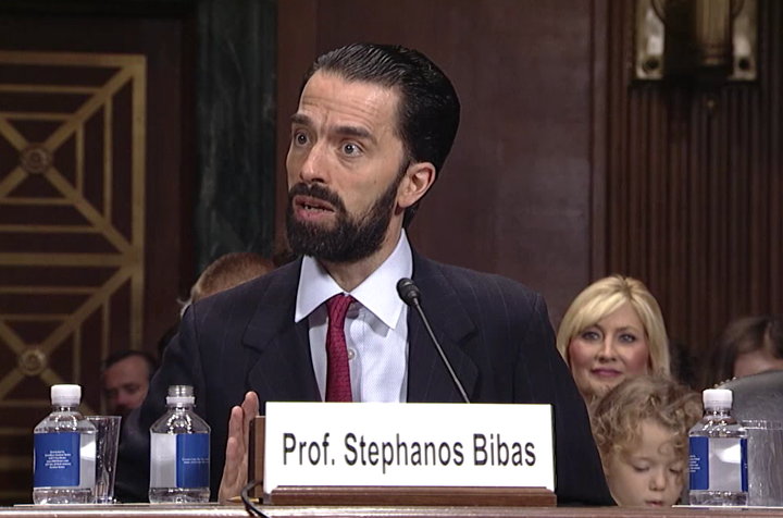 Stephanos Bibas, now a lifetime judge on the U.S. Court of Appeals for the 3rd Circuit, said in his confirmation hearing he now thinks it was a bad idea to call for electric shocks for prisoners. OK, great!