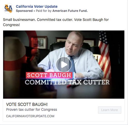 California Voter Update is a Facebook page run by the conservative nonprofit American Future Fund.