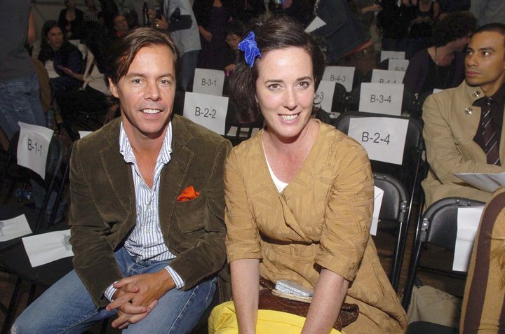 Andy Spade and Kate Spade appear at the Three As Four show during New York Fashion Week in September 2007.