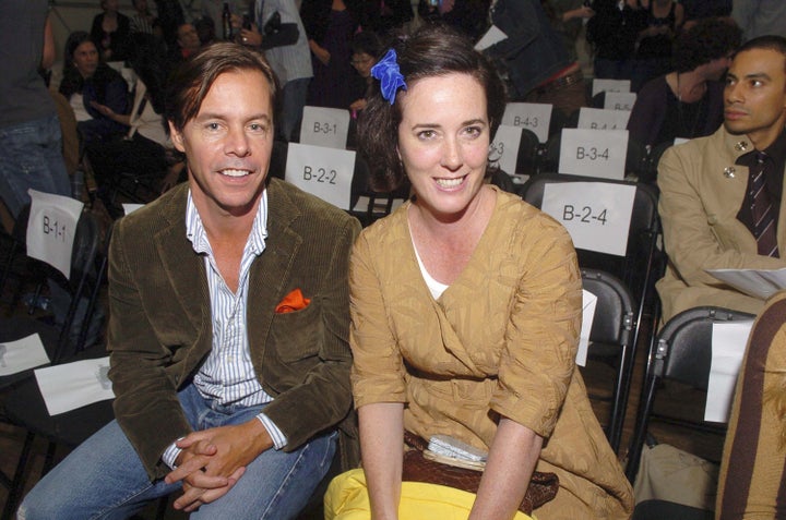 Andy Spade and Kate Spade appear at the Three As Four show during New York Fashion Week in September 2007.