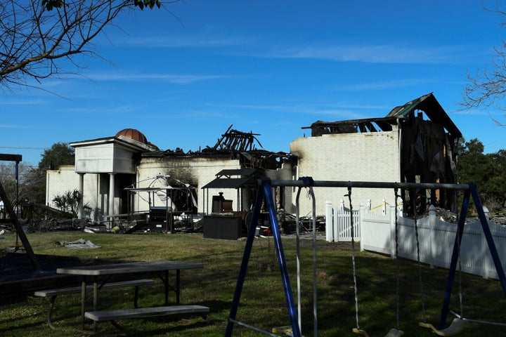 The Victoria Islamic Center mosque in Victoria, Texas, on Jan. 29, 2017, the day after it was damaged in an alleged arson.