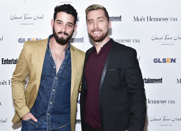 Bass (right) and his husband, Michael Turchin, attend the GLSEN LA Pride Kick Off Gala earlier this month in West Hollywood, California.