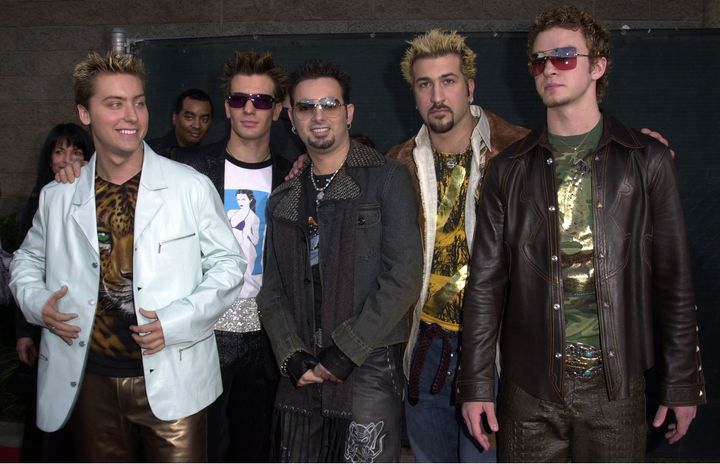 *NSYNC at the Billboard Music Awards in 2000. Lance Bass is on the far left.