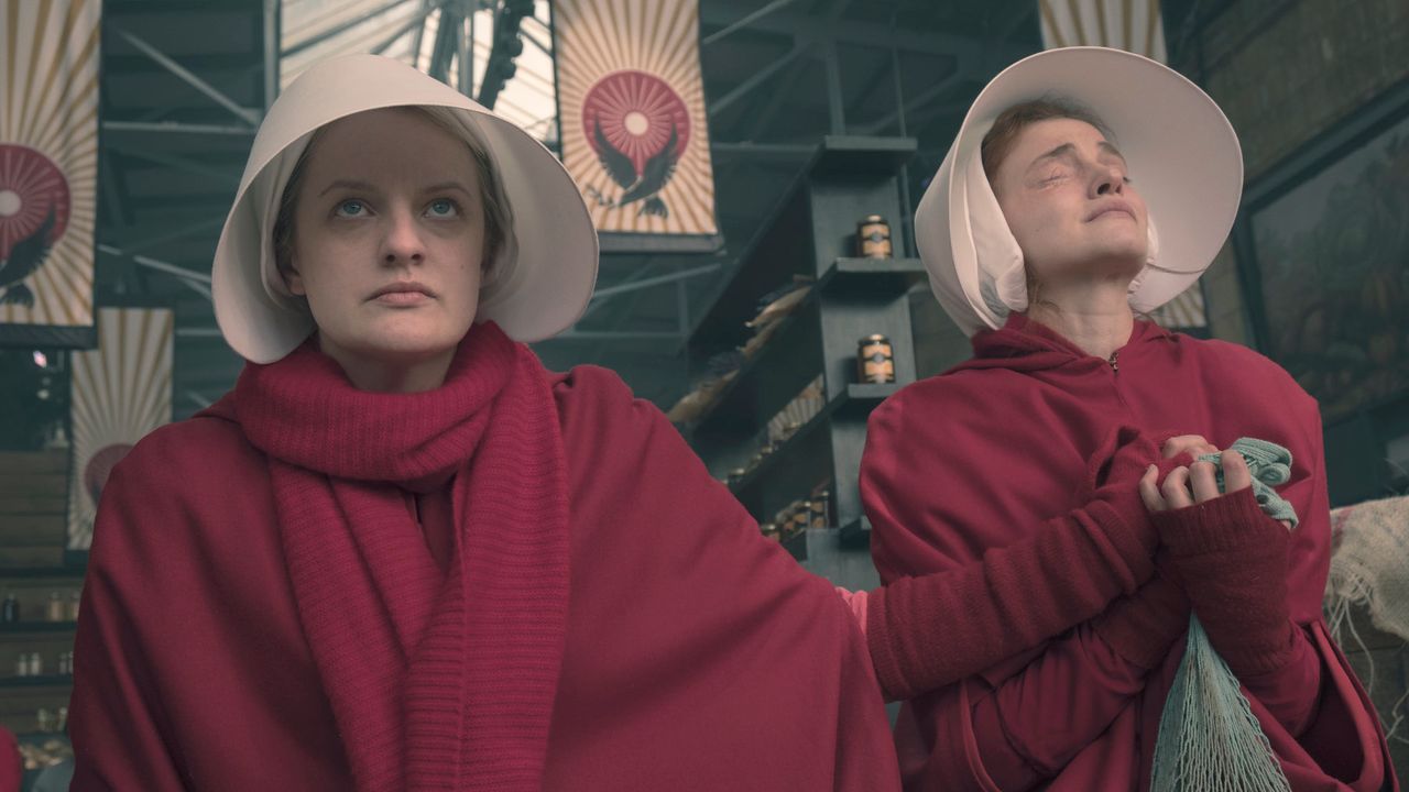 June and Janine pray for a sick baby during Season 2, Episode 8 of "The Handmaid's Tale."