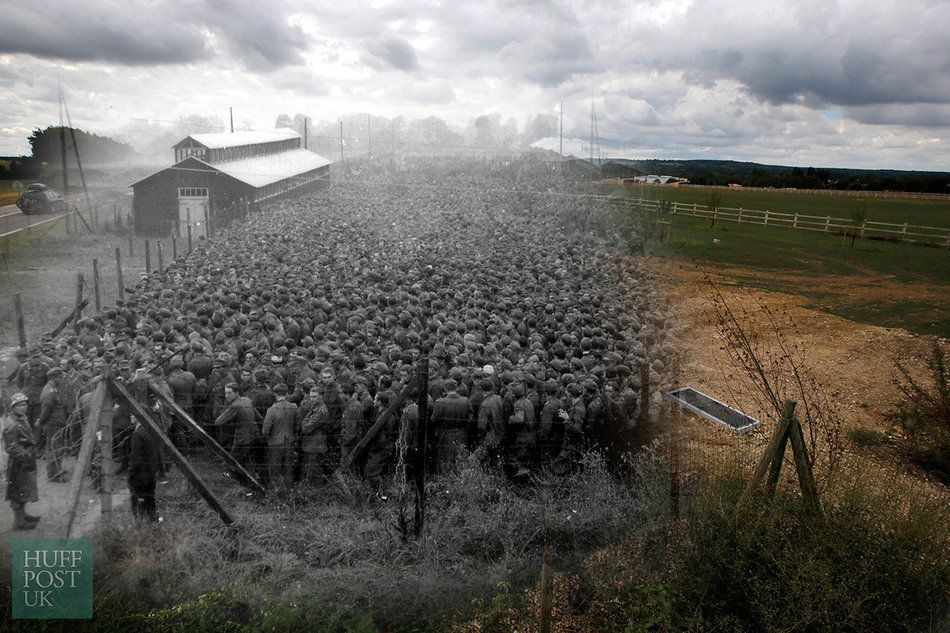 A farm field remains where German prisoners of war, captured after the D-Day landings in Normandy were once guarded by US troops at a camp in Nonant-le-Pin, France.