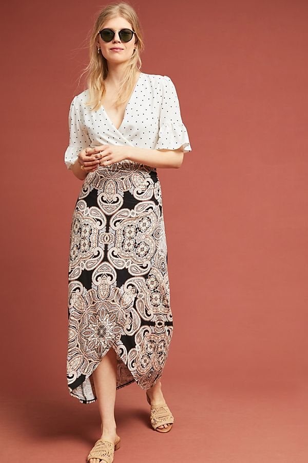 Fitted maxi 2025 wrap skirt