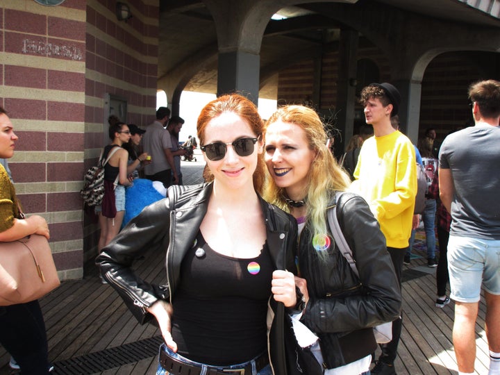 Anna Elvira Brodskaya (left) and Anastasia Orlova at Brighton Beach Pride last month.