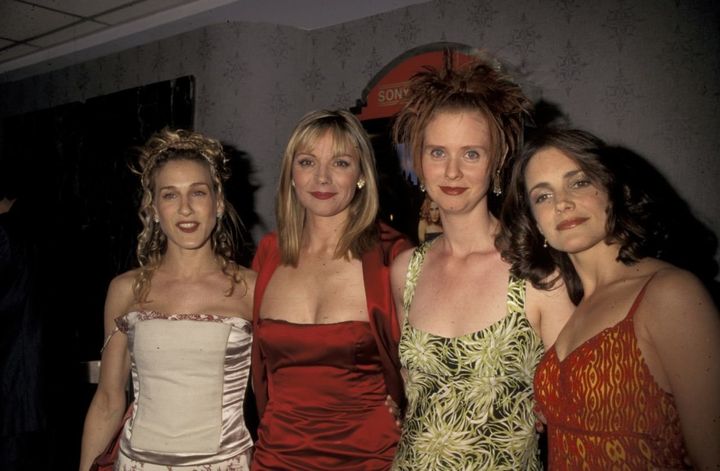 The way they were: Sarah Jessica Parker, Kim Cattrall, Cynthia Nixon, and Kristin Davis at a 1998 screening for Sex and the City. 