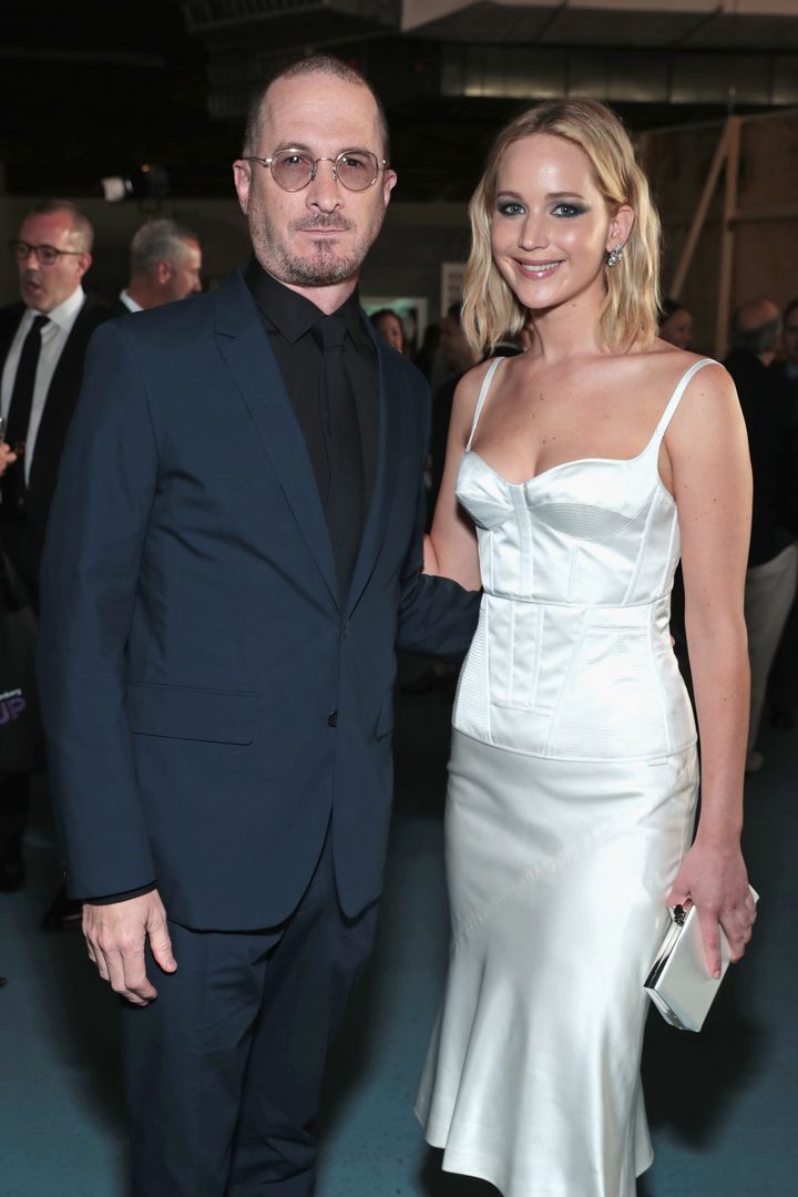 Darren Aronofsky (L) and Jennifer Lawrence attend the BAM Gala 2018.