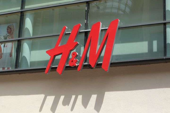 The logo of the Swedish multinational clothing-retail company H&M.