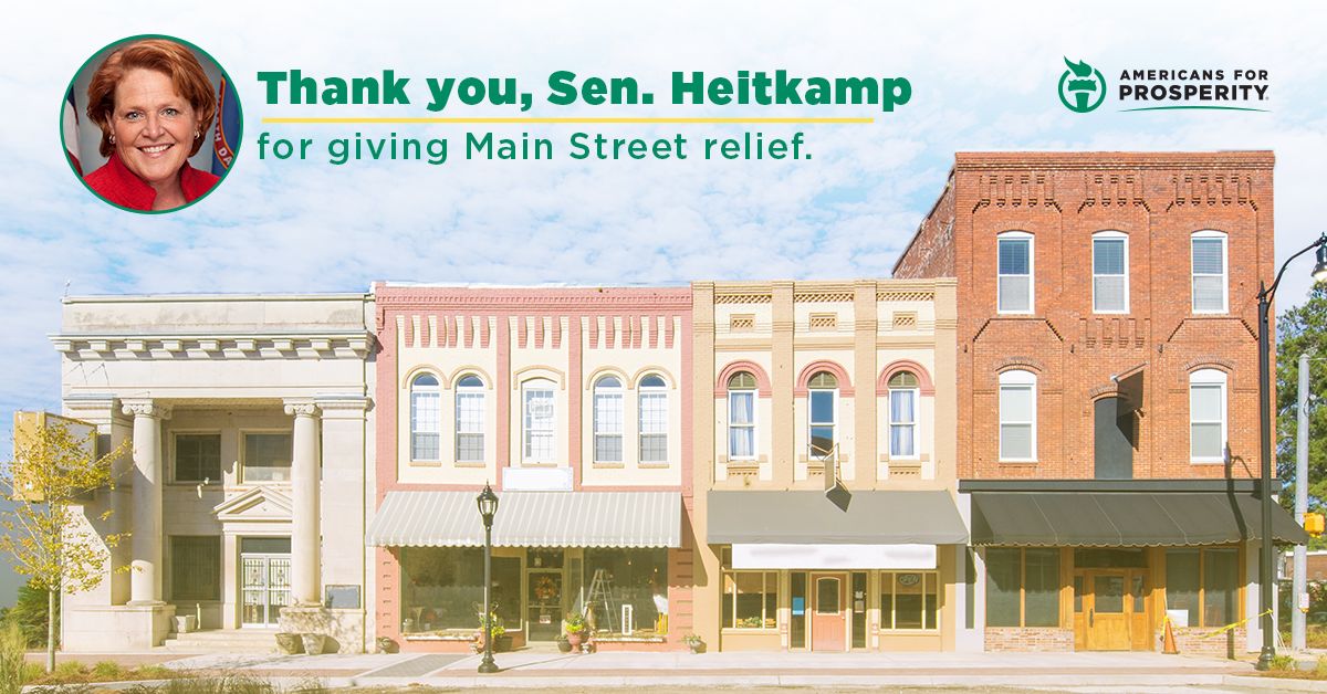 Americans for Prosperity, founded by Charles and David Koch, released a digital ad campaign to thank Heitkamp.