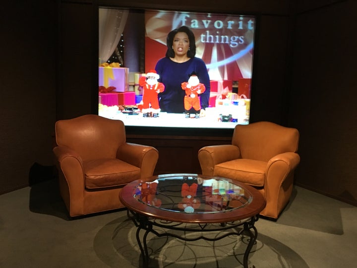 A re-creation of Oprah's talk show set, “an idealized extension of television viewers’ living rooms,” according to the exhibit.