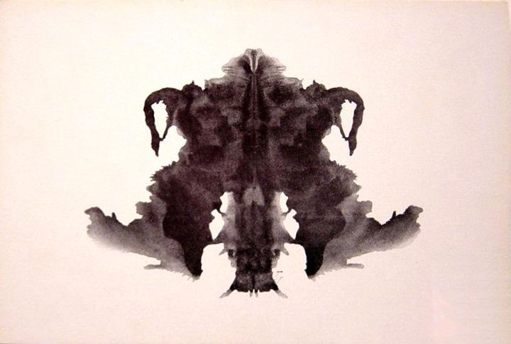 "Norman" captioned this inkblot: "A man gets pulled into a dough machine."