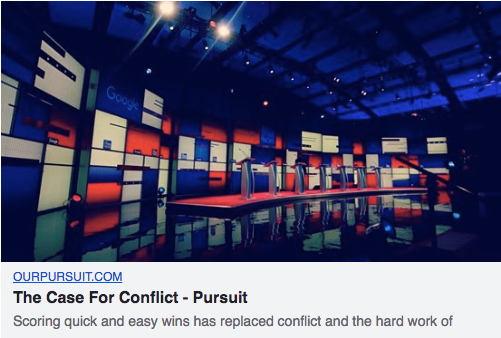 This ad from the nonprofit Our Pursuit was labeled political by Facebook's new ad disclosure system.