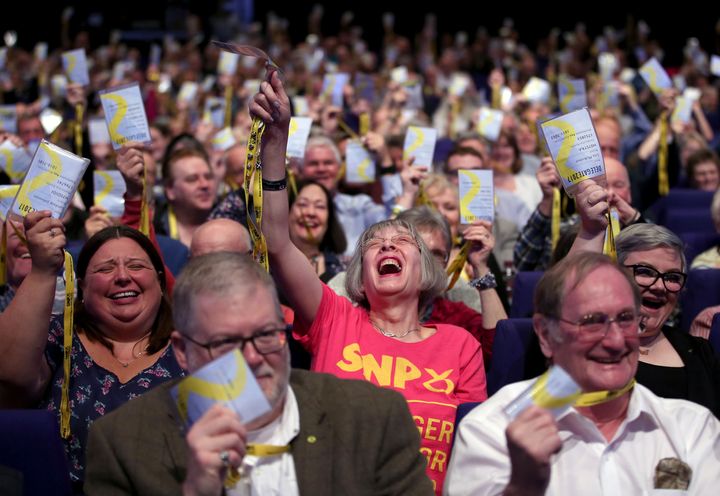 Delegates at the Scottish National Party conference at the SEC Centre in Glasgow in 2017 